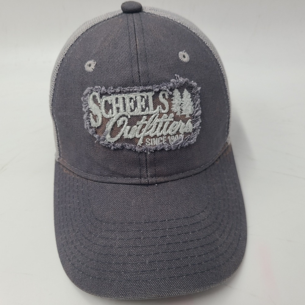 Scheels Outfitters Hat Snapback Trucker Mesh Blue Gray Outdoors Hunt Fish Men